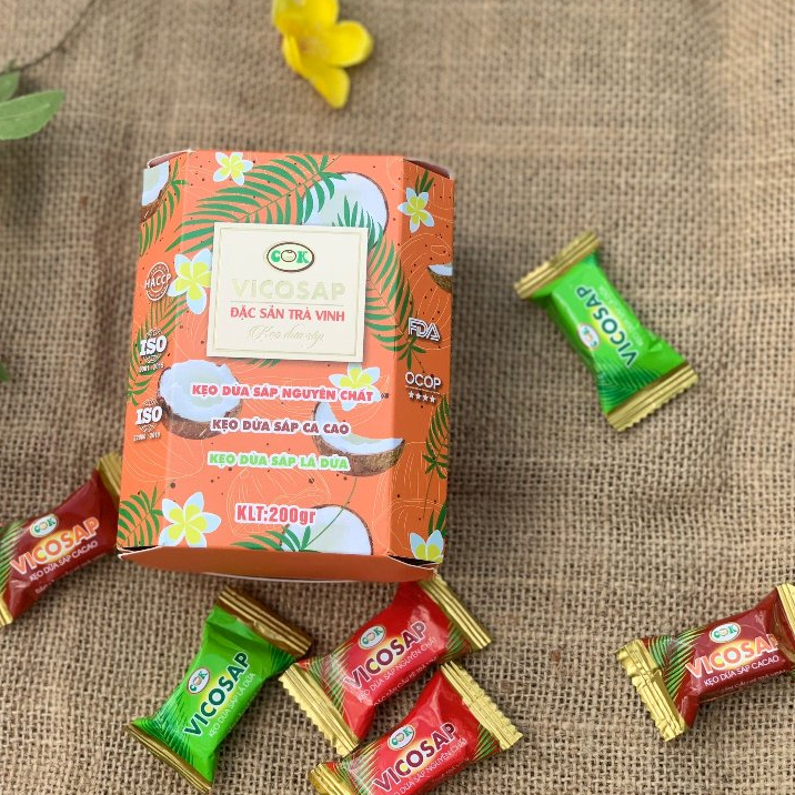 Kẹo dừa sáp mix 3 vị hộp 100g