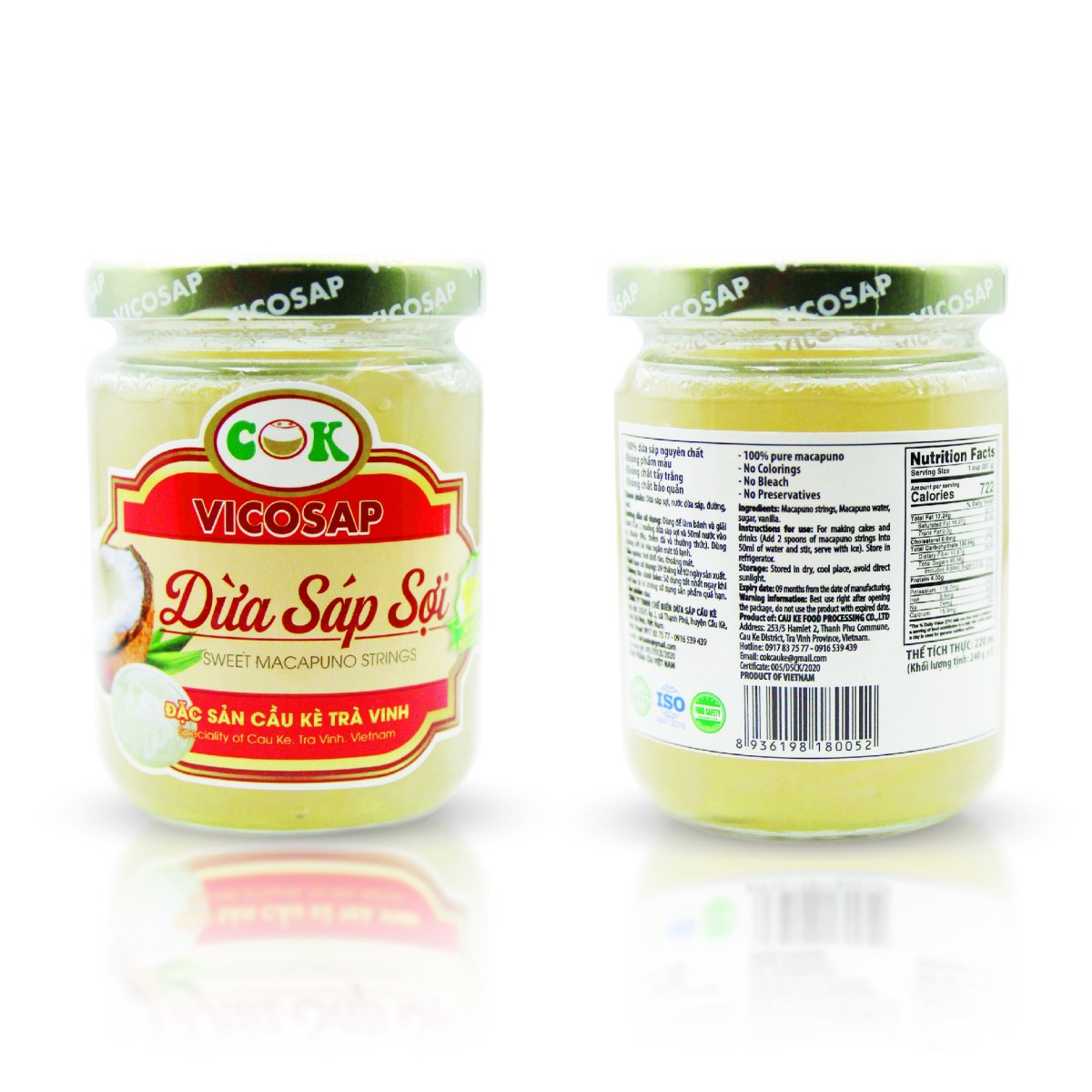 Dừa sáp sợi hũ 220ml