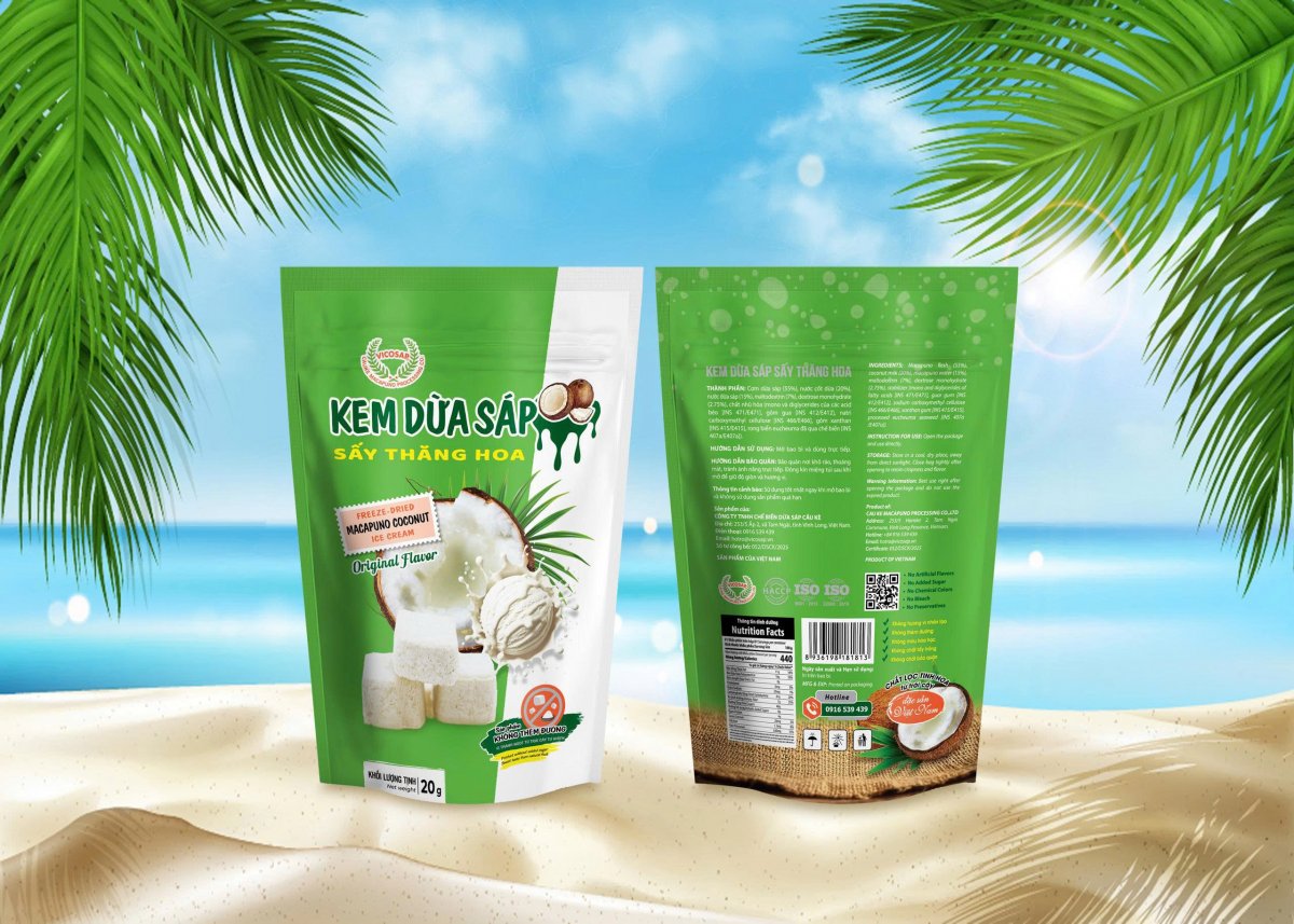 Kem dừa sáp sấy thăng hoa 20g