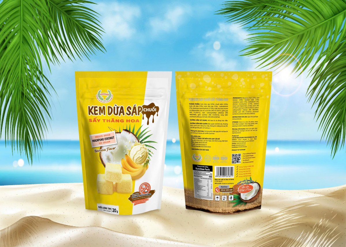 Kem dừa sáp chuối sấy thăng hoa 20g
