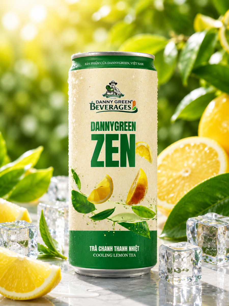 Thùng 24 Lon Nước Trà Chanh Thanh Nhiệt - Danny Green - 320ml